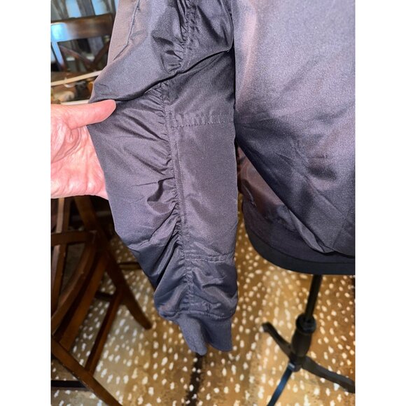 Black Flight Bomber Jacket By Inso Collection L Grunge City Goth Biker Zip Quilt - Picture 8 of 11